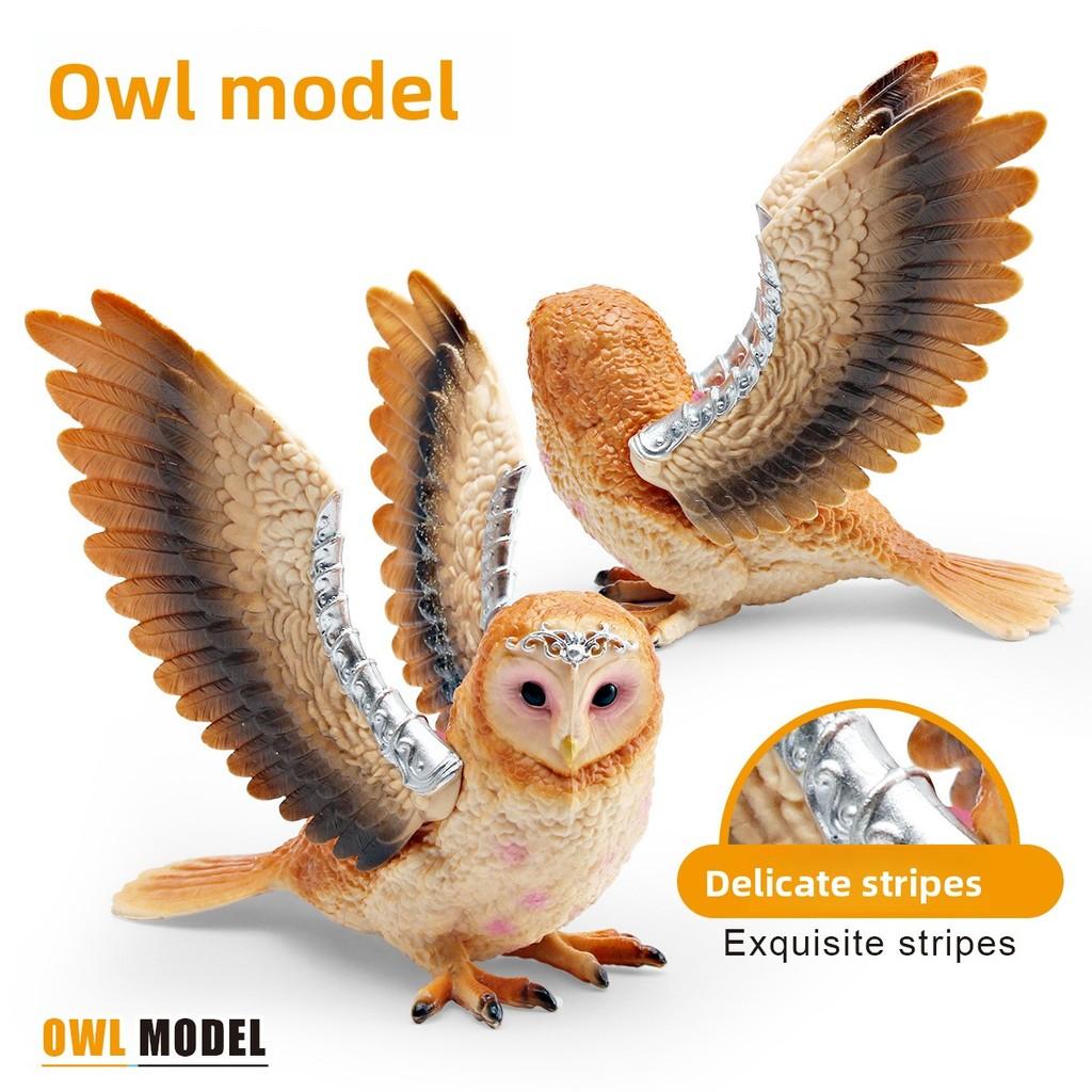 Animal Model Pvc Flying Owl Figurine For Children Educational Display