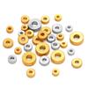 Stainless Steel Patterned Wheel Washers: 4/5/6/8mm 18K Gold-Plated Spacer Beads for DIY Jewelry