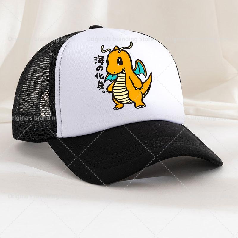 Summer Baseball Cap Cartoon Anime Figure Pokemoned Print Hat Boy Girl Breathable Kid Hat HipHop NetCap Kawaii Kids Toy Gift