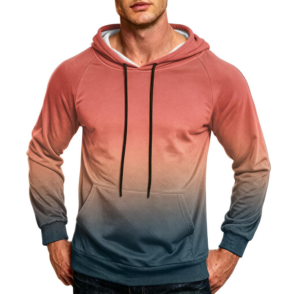 Herren Lockerer Kapuzenpullover für den Alltag mit Tasche und Kordelzug