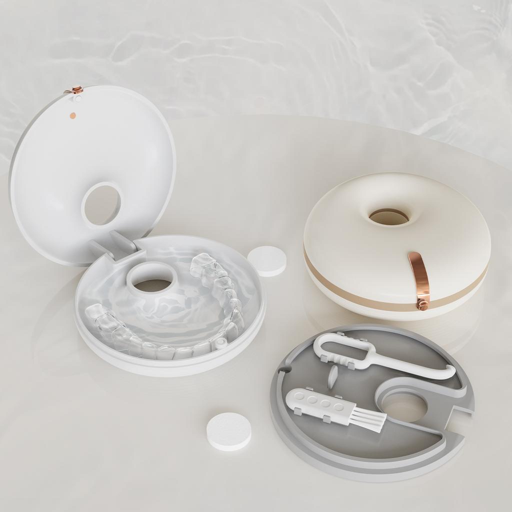 Przenośne pudełko na aparaty ortodontyczne dla dzieci do przechowywania ortodontycznego, nowoczesny prosty styl