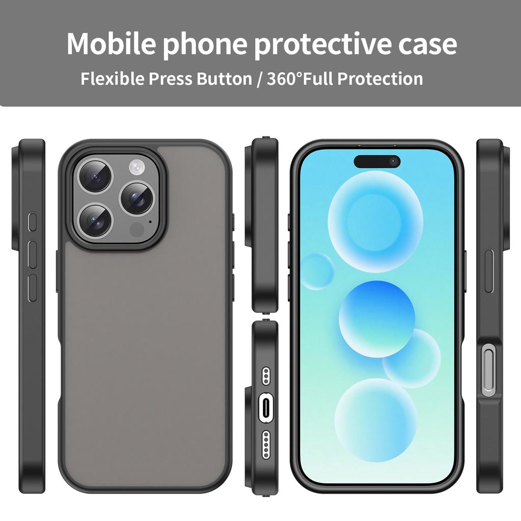 For iPhone 16 Pro Case Skin Touch Matte Anti Drop TPU PC Phone Back Cover