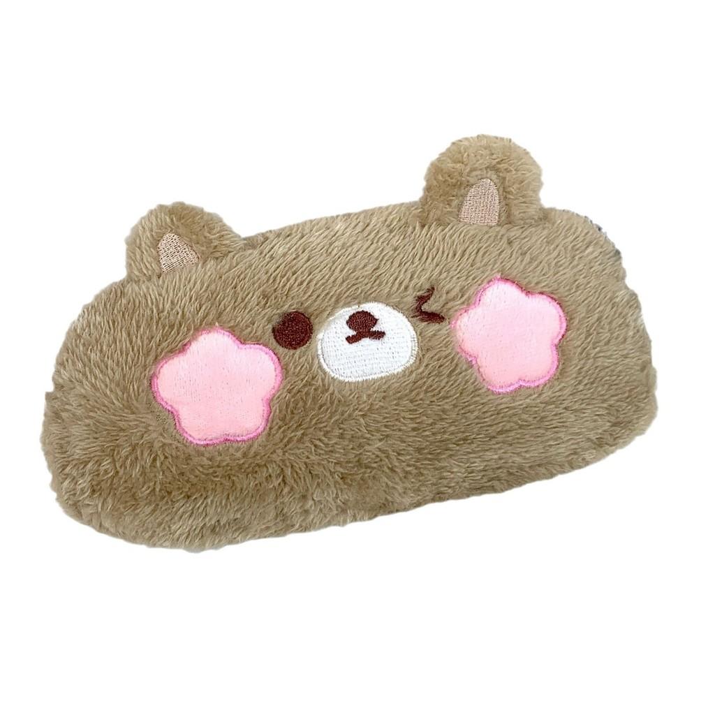 Plush Animal Pencil Case With Cute Embellishments For Girls And Students