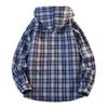 Men's And Women's Loose, Casual And Trendy Printed Checkered Hooded Shirt Men's Long-sleeved Button-down Shirt Jacket
