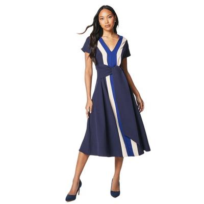 Principles Womens/Ladies Color Block Tie Belt Midi Dress