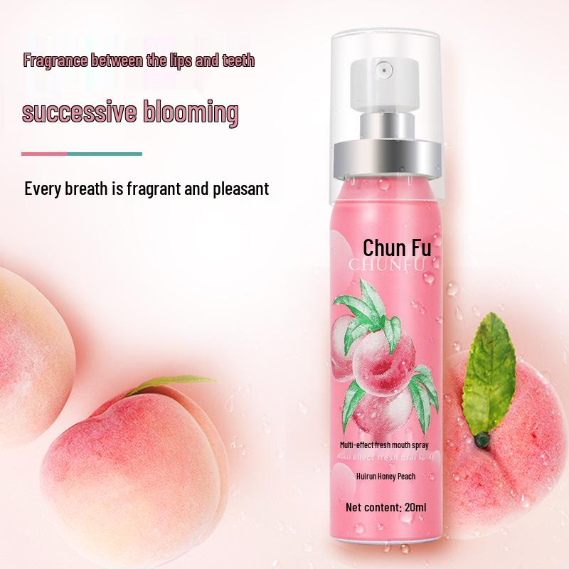 Chunfu Peach Mint Mouth Spray - Long-lasting Fresh Breath & Halitosis Removal