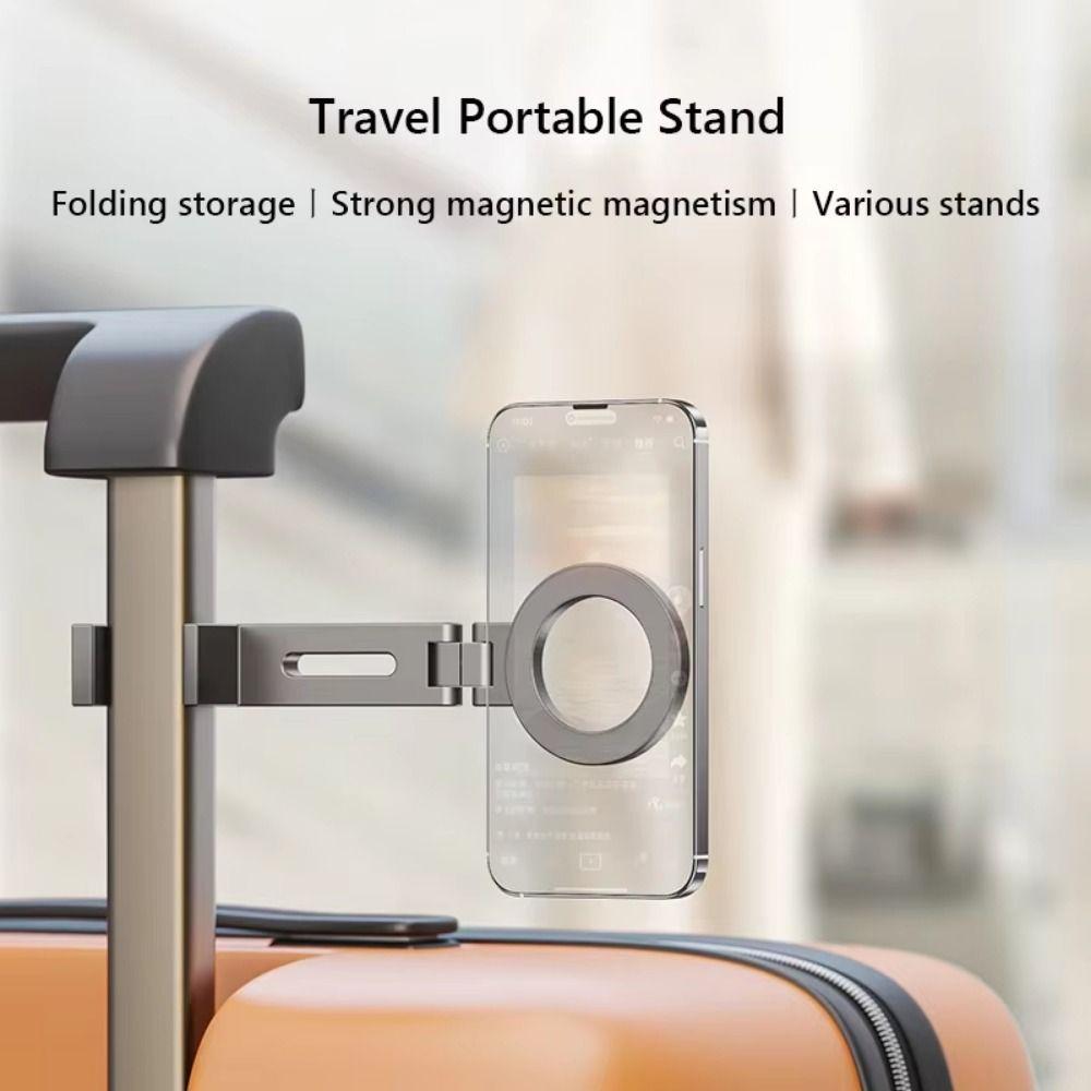 Adjustable Bracket Magnetic Phone Holder 360° Rotation Travel Phone Stand  Selfie Stick