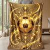 Golden Football Celebration Theme blanket Lightweight Warm Flannel Blanket Decorative Throw Blanket for Home Decoration
