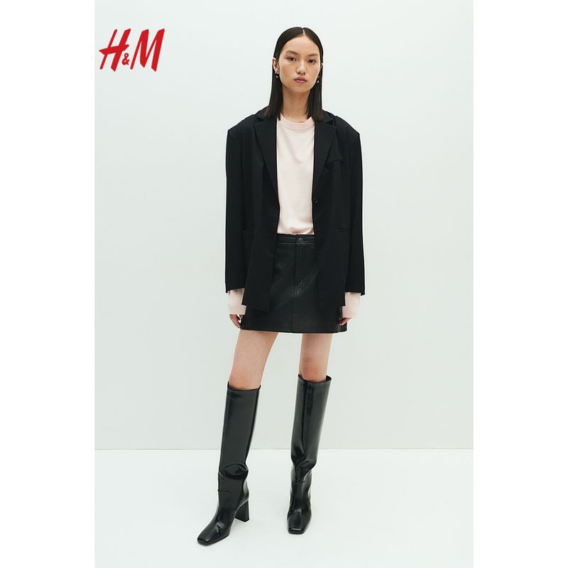 HM Women clothes Woolen Sweater Summer Rib Comfortable Long sleeve Fine Knit Short Pullover 1246236 Light pink 15576XXS 5309₽