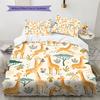 Giraffe Pattern Bedding Quilt Set Quilt Cover Pillowcase Home Decoration Birthday Gift (1 * Duvet Cover + 2 * Pillowcase, Without Core)