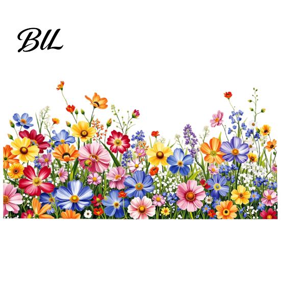 Bathroom Window Decal Spring Summer Flower Butterfly Cling Colorful Floral Sticker Scratch-resistant Removable Double-Sided Static Decals for