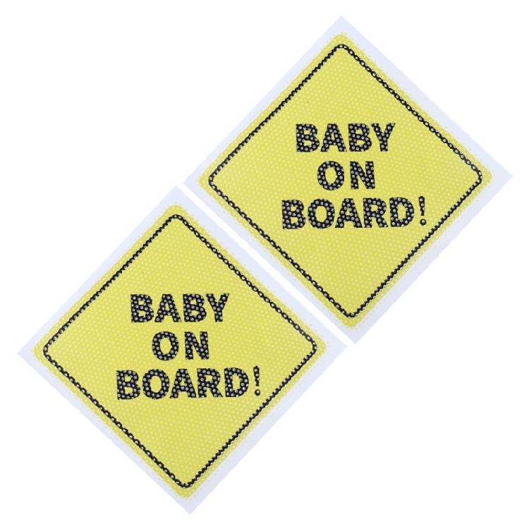 2pcs Baby on Boards Auto Decals High Visibility Reflective Stickers Auto Decal Vehicle Accessories for Safe Driving