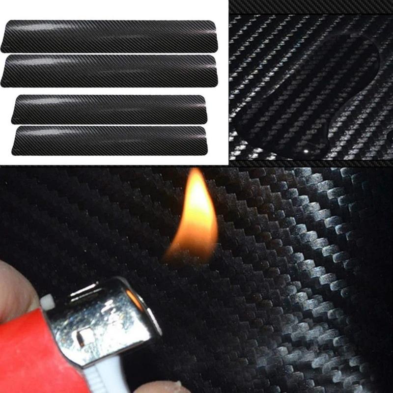 4PCS Car Stickers 4D Carbon Fiber Universal Sill Scuff Anti Scratch 60X7CM Auto Door Sticker Exterior Protection Car Accessories