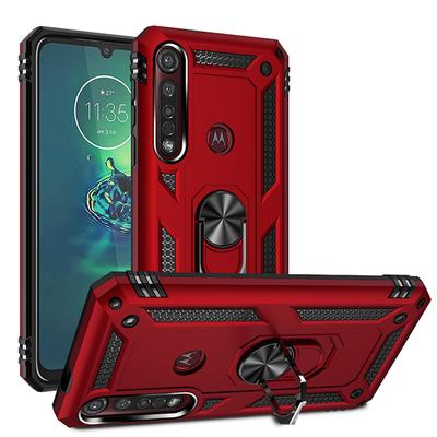 Pouzdro pro Motorola Moto G6 G7 Plus G8 Play Nárazuvzdorné brnění Magnetické kovové pouzdro s kroužkem pro Moto G8 Power Lite Zadní kryt