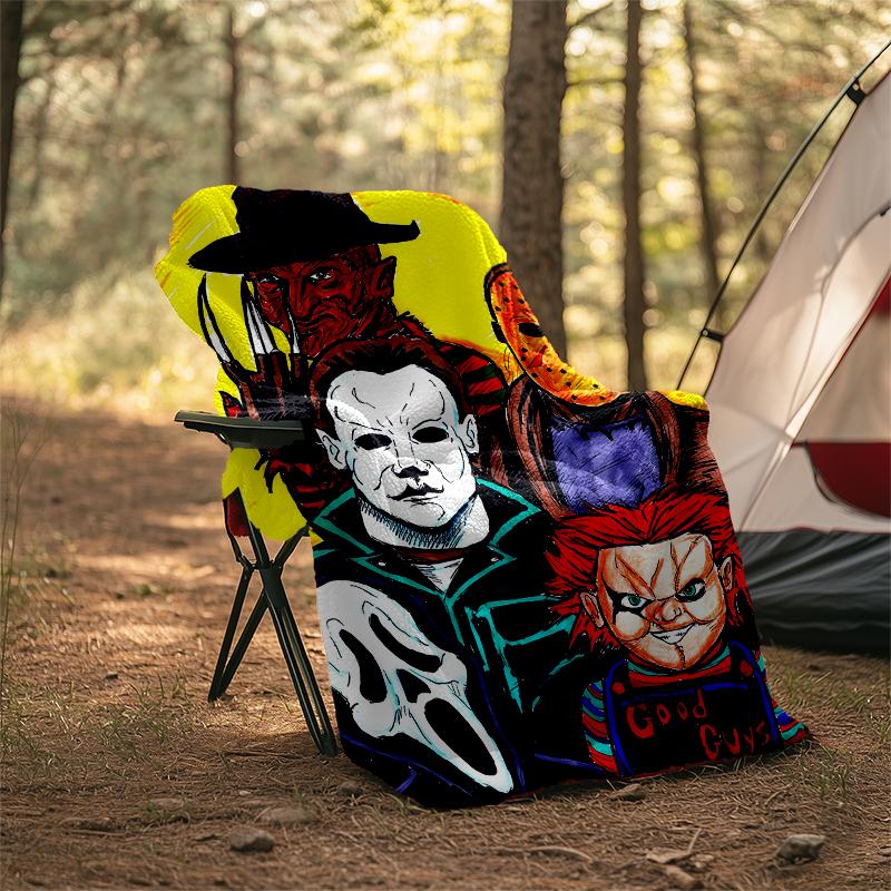Coperta stampata a tema horror di Halloween - Perfetta per divano, letto, viaggi e uso all'aperto | Lavabile in lavatrice, accogliente e resistente.