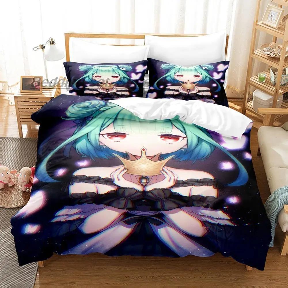 Comfortable Anime Print Bedding Set With Duvet Cover And Pillowcases Single Twin Full Queen King Sizes For All Ages