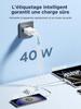 Chargeur - SAMI - 40W - 4 Ports - Charge Rapide - Protection Surchauffe