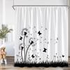 Blumen-Duschvorhang Bunter Blume Gänseblümchen Löwenzahn Mohnblume Blatt Kraut Pflanze Badezimmer-Dekor Ölgemälde Duschvorhang