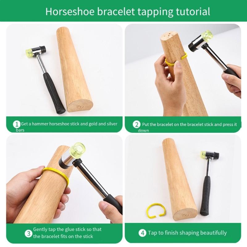 Round Shape Bracelet Adjuster Wood Deformation Mandrel for Jewelry Adjustment and Repair Jewellery Reshaping Tool