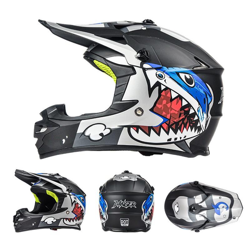 Full Face Motorcycle Helmet Off-Road ATV Dirt Bike Mountain Downhill Karting Kids Safety Headgear ABS