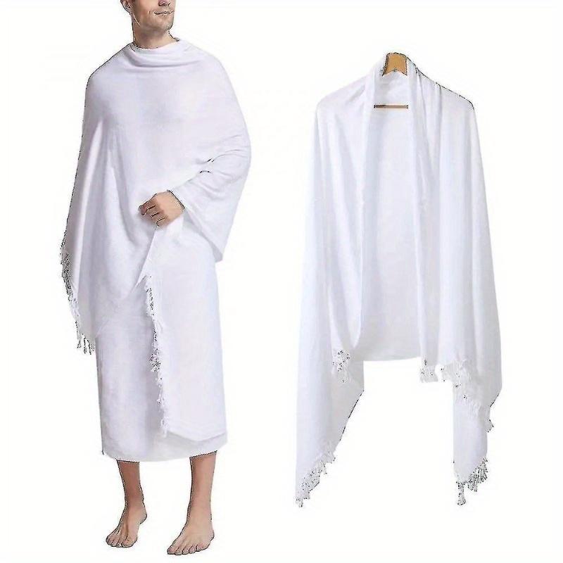 Muslimisches Hajj Ihram Handtuch Reinweißes Tuch Islamisches Pilger Strandtuch für Saudi-Arabische Gläubige
