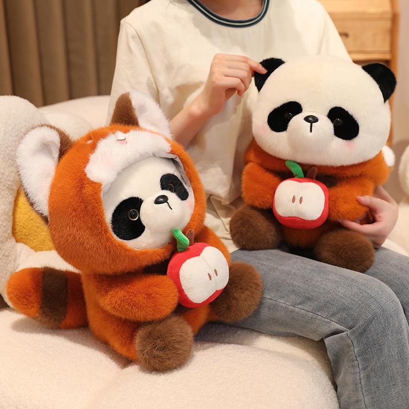 Adorable Red Panda Plush Toy Stuffed Cute Animal Panda Cosplay Raccoon Plush Baby Doll Decorative Pillow Birthday Christmas Gift