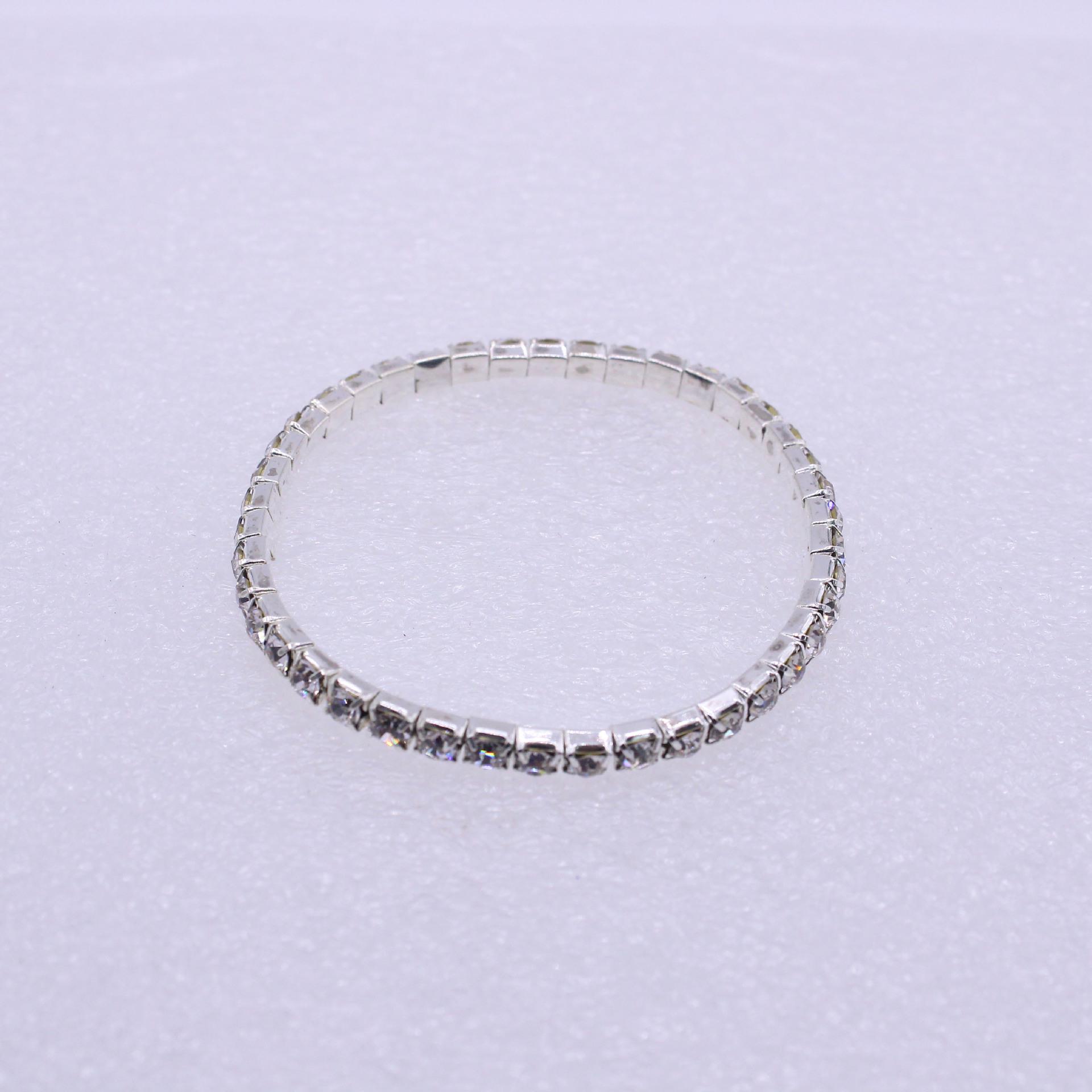 Korean Style Rhinestone Multi-Layer Elastic Bracelet: Personalized Fashion Wedding Accessory