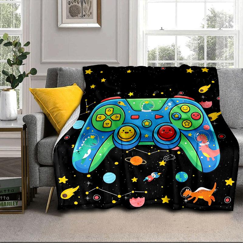 Colorful Gaming Adventure Blanket Flannel Blanket for Bed, Sofa, Camping, Hiking, Picnic Essentials, Gift for Family Fan Gifts