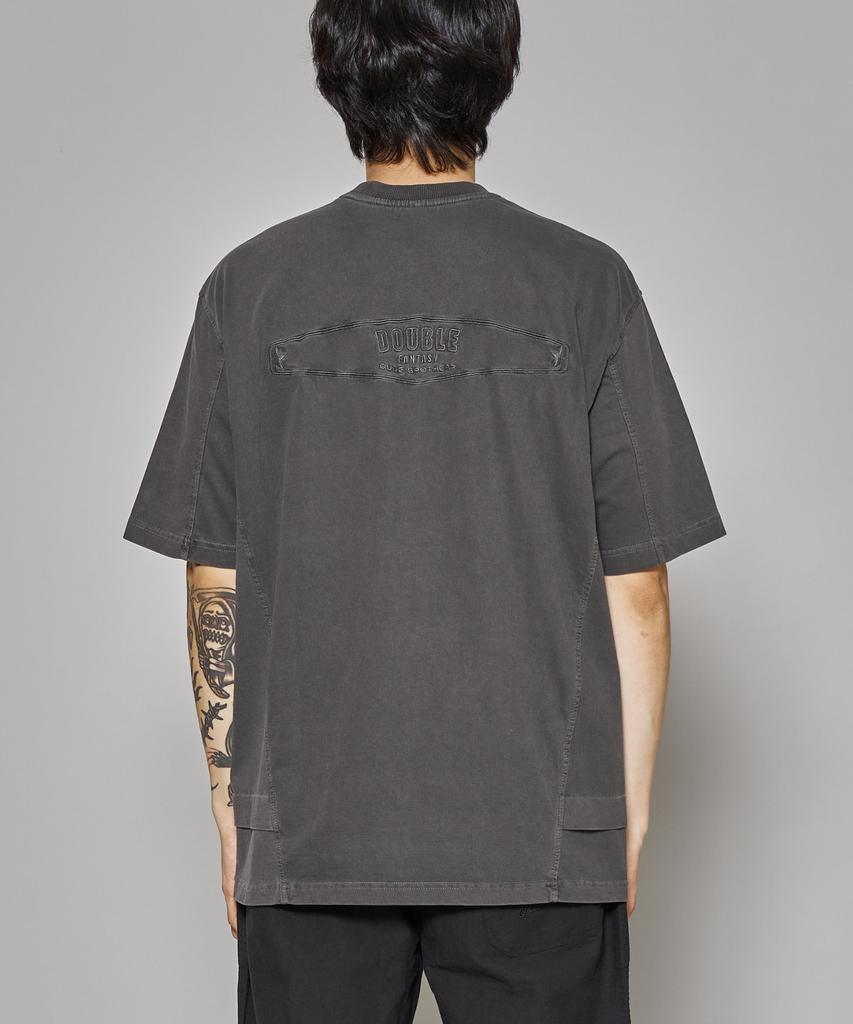 MANIAMASS Garment Dyed Cut-Out Detail Short Sleeve T-Shirt (Tomi B)
