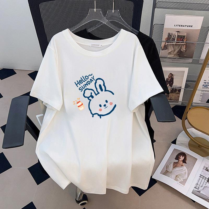 

Plus Size Slimming Loose Fit Mid-Length Short-Sleeve Women s T-Shirt - Round Neck (Available in 3 Sizes) 5XL белый