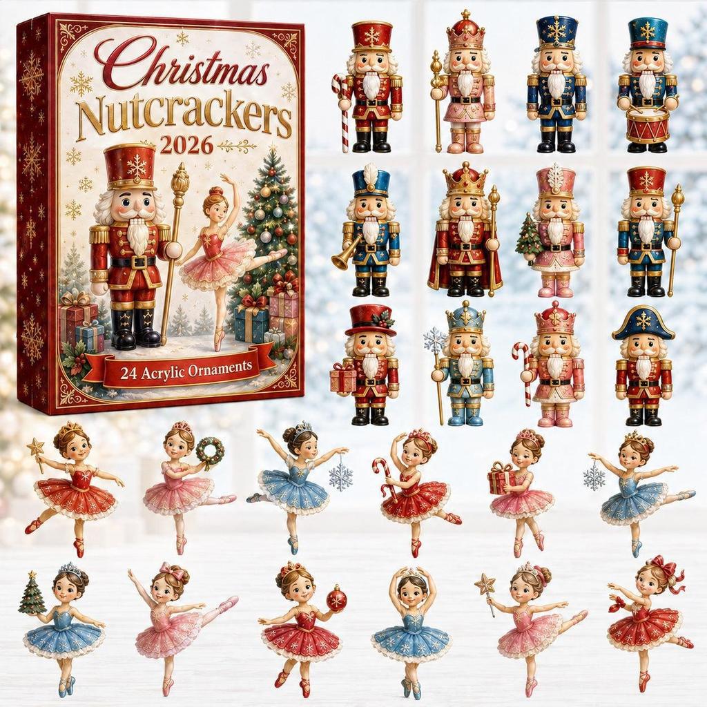 24-Day Mini Christmas Brick Ornament Advent Calendar,Unique Designs, Buildable Bricks, Hanging Loops Included, Holiday Countdown