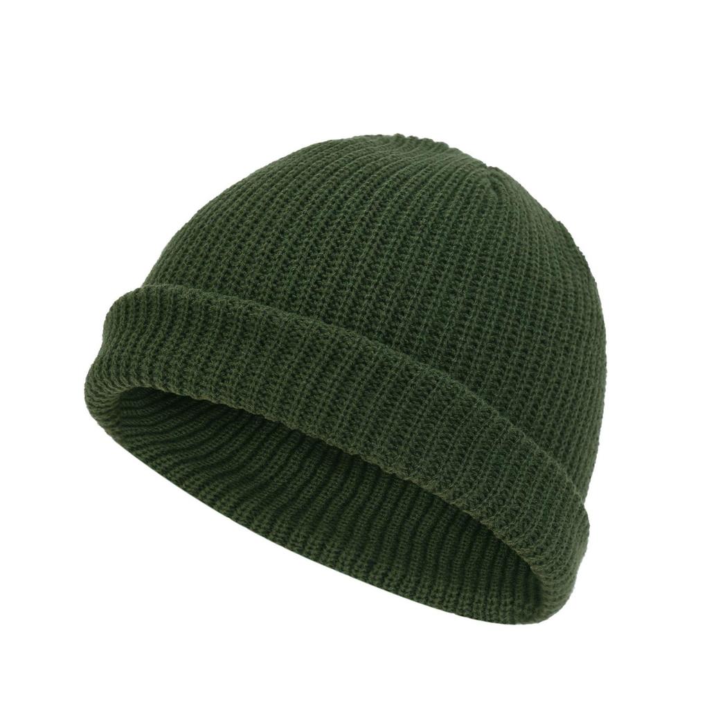Retro Dome Melon Cap: Warm Knitted Solid Color Beanie Wool Hat