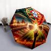1pc Football team Umbrella Portable Folding Umbrella Iron Frame Hole Bone Structure Outdoor Home Umbrella