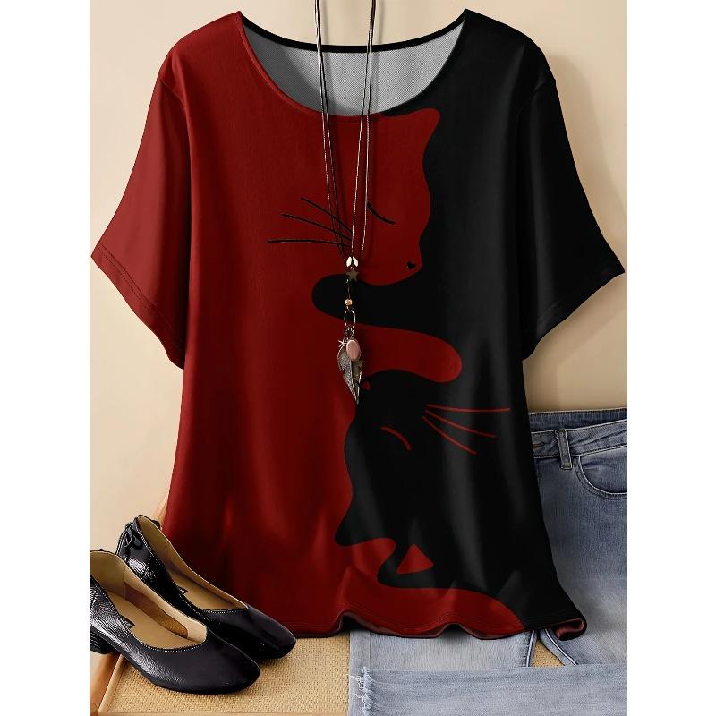 Women Short Sleeved Round Neck Plus Size Sports Leisure T-shirt Fashionable Breathable Comfortable Summer T-Shirts