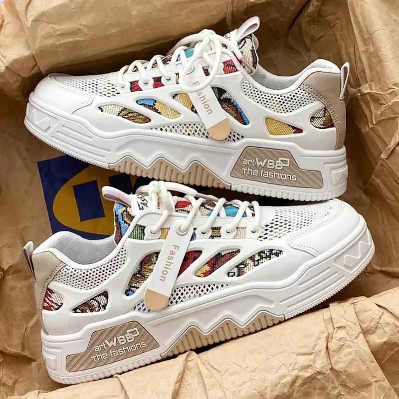 Casual Fashion Leather Sneakers New Skateboard Mens Shoes Outdoor Running Sports Shoes Hiking Tennis Platform Luxury Footwear