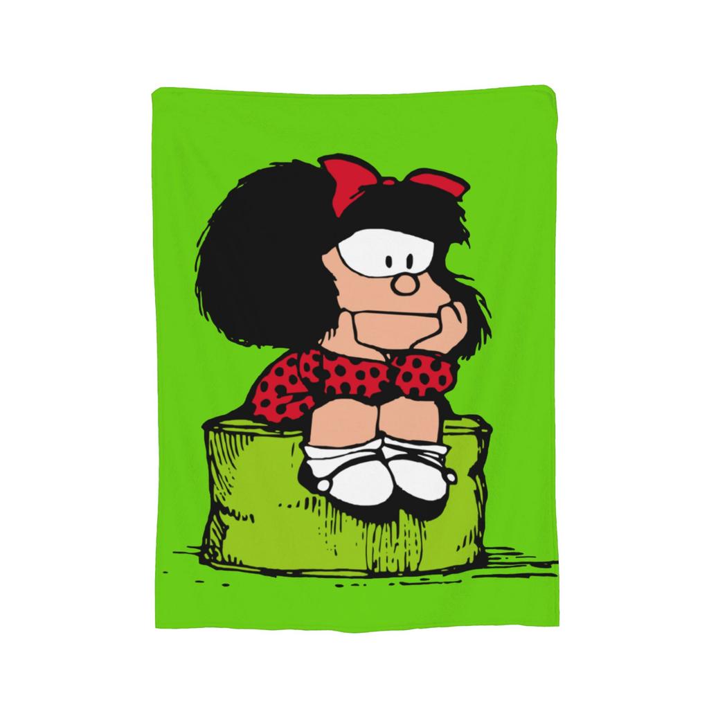 Mafaldas  Collage Flannel Blanket Cute Kawaii Fashion Throw Blanket for Bed Sofa Couch 150*125cm Bedspreads,