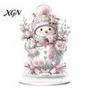 Christmas Theme Tabletop Ornaments Winter Ornaments, Double-sided Acrylic Snowman/Santa Claus/Reindeer/Cottage Table Seasonal Home Decorations