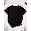 European Size Women's Casual Heart Line Print T-Shirt - Breathable Crew Neck Top, Machine Washable for Spring/Summer Outings and Daily Wear