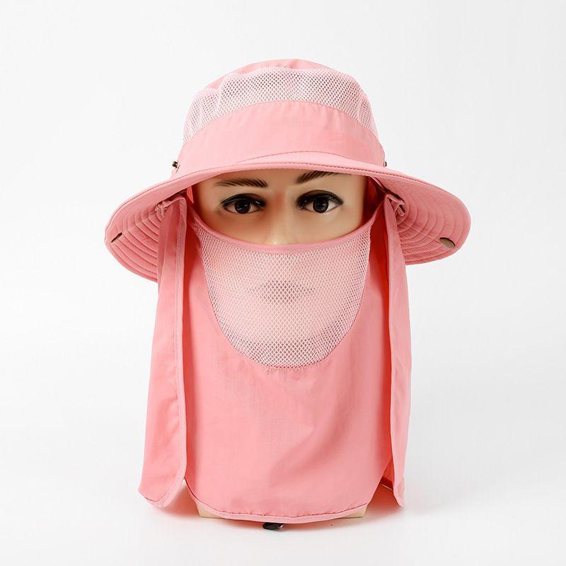 

Summer Sun Protection Big Brim Fisherman Hat Men and Women Outdoor UV-Proof Fishing Hat Sun Protection Hiking Sun Hat Summer Pink Mesh breathable full cover sunscreen