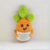 1/2Pcs Positive Crocheted Vegetable with Encouraging Card Emotional Support Handmade Knitting Carrot Broccoli Toy Doll Kids Adults Gift