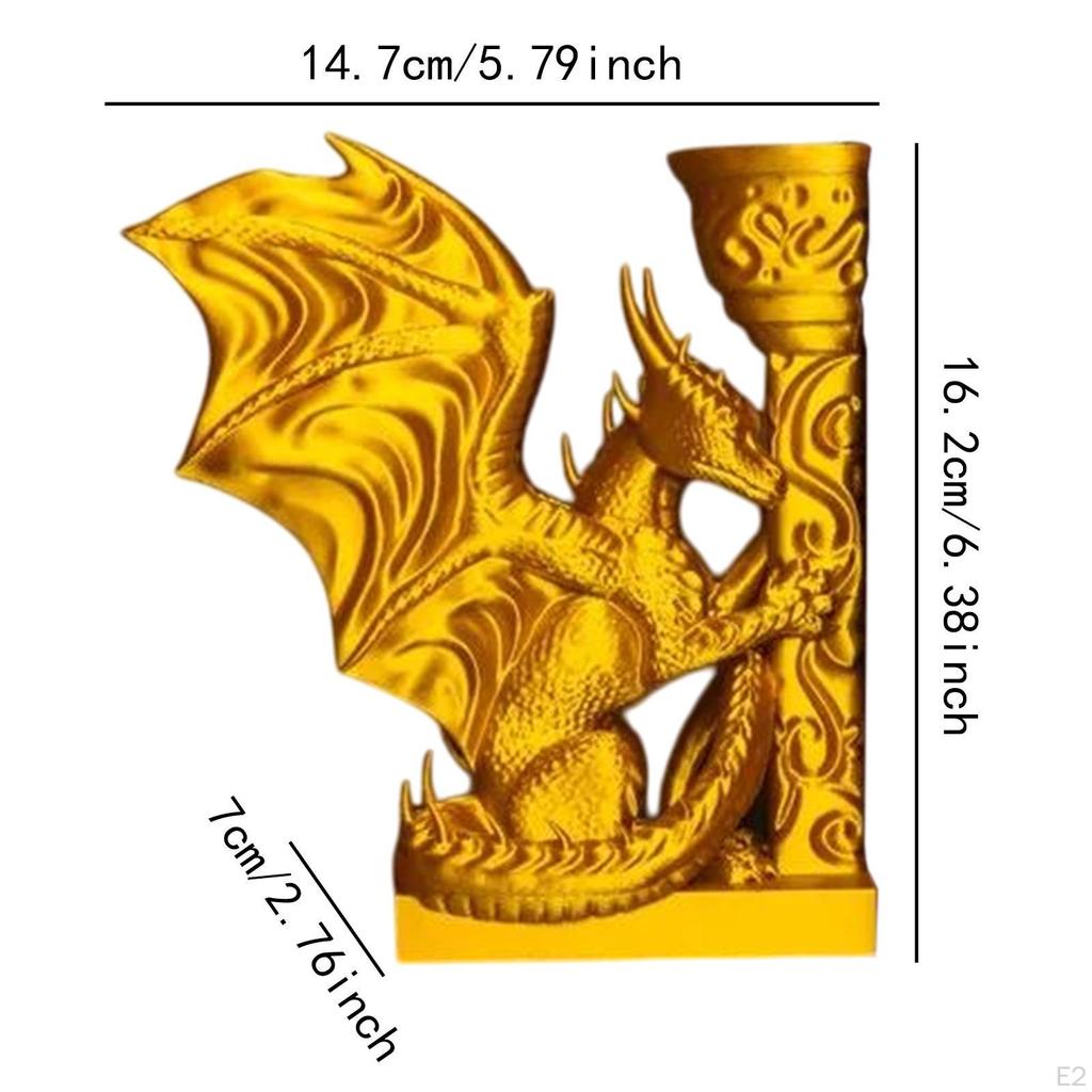 Dragon Bookend Creative Crafts Decorative Book Stopper for Farmhouse Hallway Golden