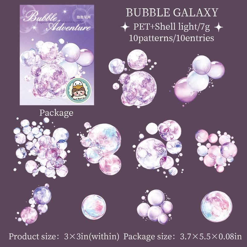 10 pcs Kawaii Stationery Colorful Bubble Themed Sticker for Scrapbooking Supplies Journal Materials Collage Decorative Stickers