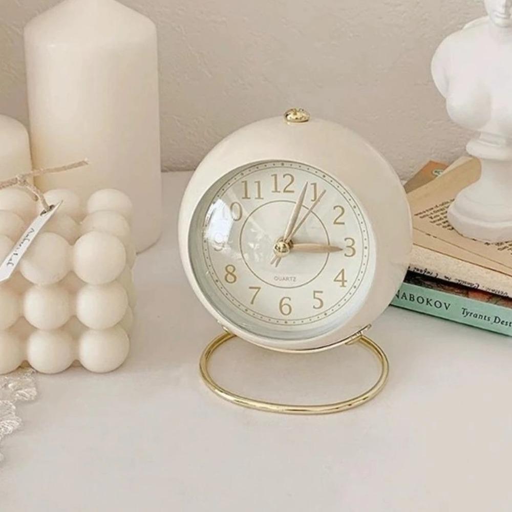 Elegant Premium Alarm Clock Retro Style Bracket Bedside Clock Lamp with Light Multi-color Clock Decoration Ornaments Living Room