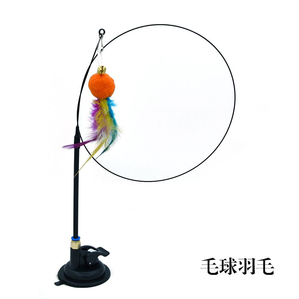 

Pet Cat Toy Cat Wand Fluffy Feather With Bell Sucker Cat Stick Toy Interactive Toys for Cats Kitten Hunting Exercise Pet Product