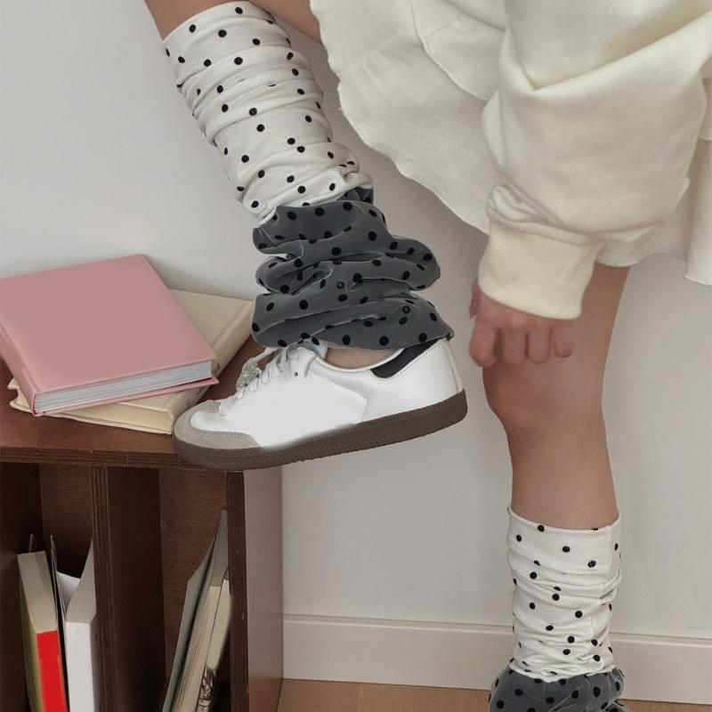 Acrylic Leg warmer Inspired polkas Dot Pattern Winter Essential For Fashionable Outfits