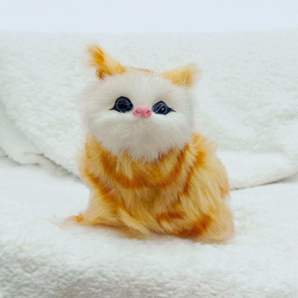 Realistická mňoukající plyšová kočka pro děti a domácí dekoraci