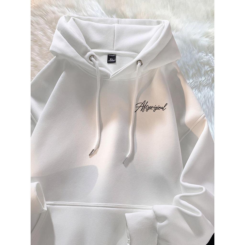 Men's Heavyweight American Trend Letter Hoodie - New Autumn/Winter Velvet-Thickened Student Outerwear