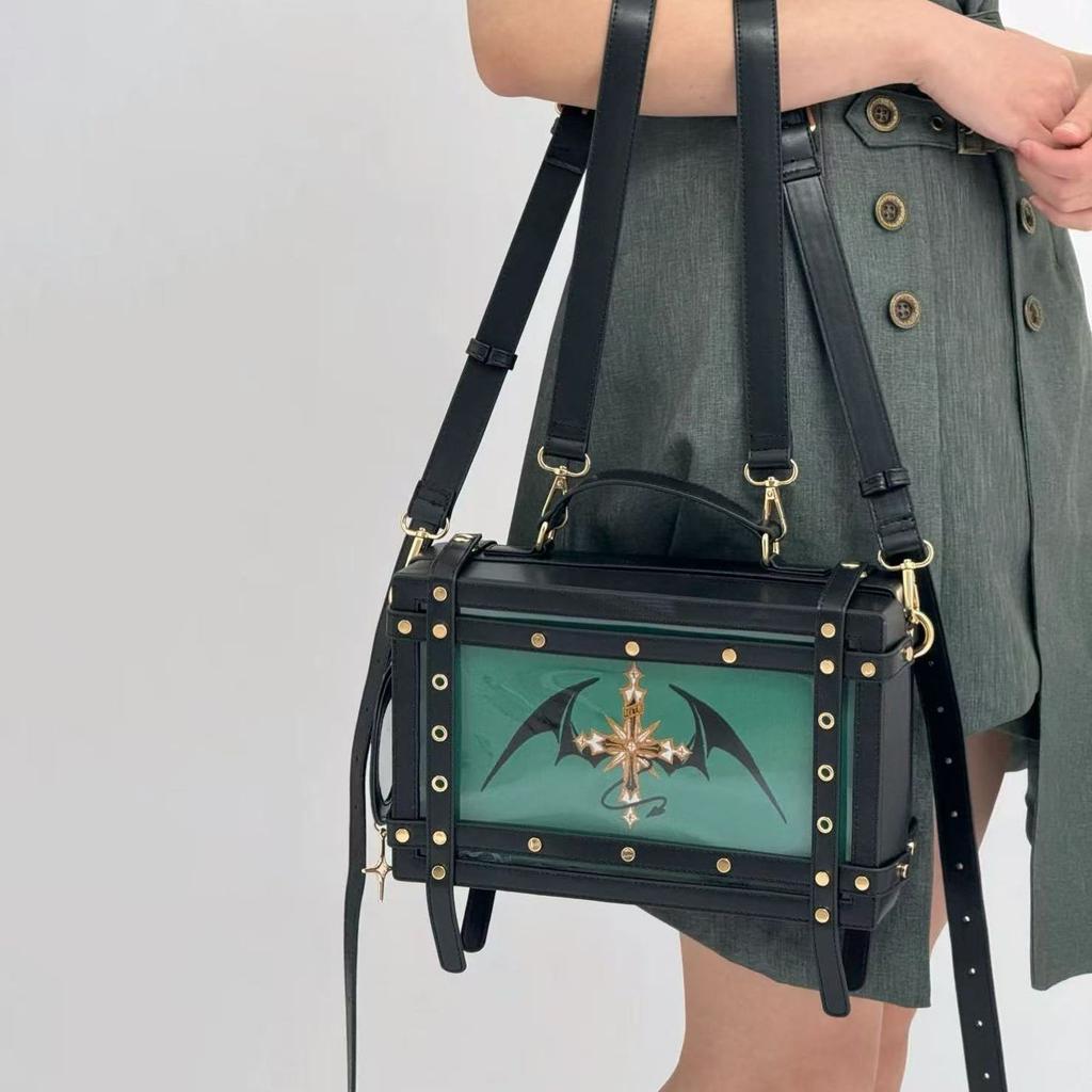 Niche Design New Style Girls' Dark Ita Bag Believer Hard Box Goth Lolita Shoulder Bag Comic Exhibition Y2K Crossbody Bag
