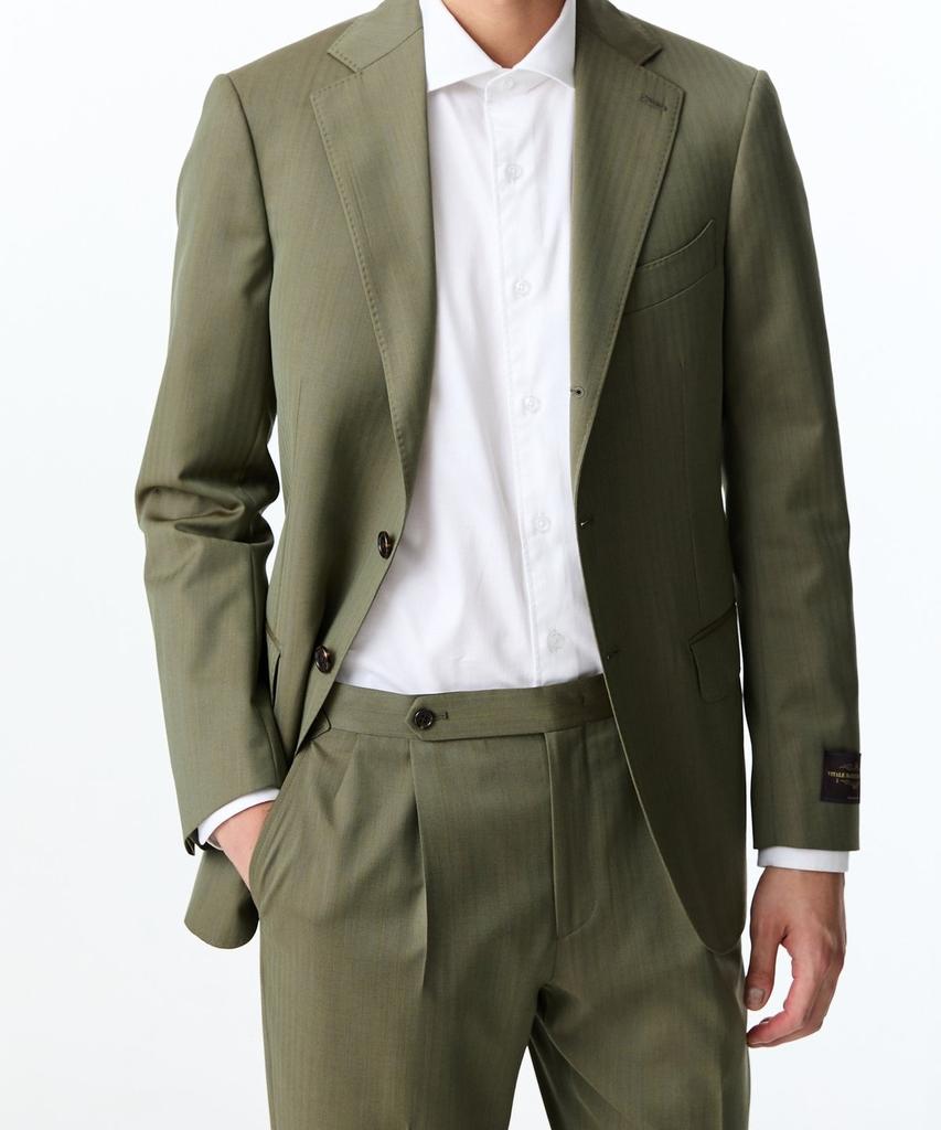 Man On The Boon [V.B.C] Herringbone Wool Single Jacket_Olive 4714151010