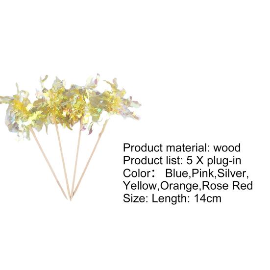 5Pcs Happy Birthday Cake Toppers Glitter Cake Decoration Colorful DIY Baking Cupcake Toppers for Wedding Birthday Party